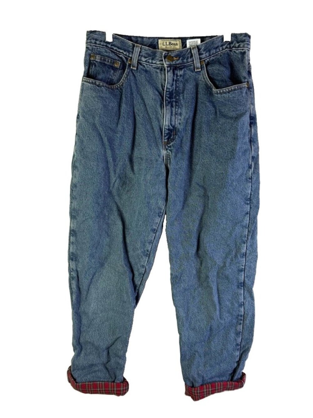 Vintage 90s L.L. Bean Jeans Blanket Lined Flannel Baggy Faded
